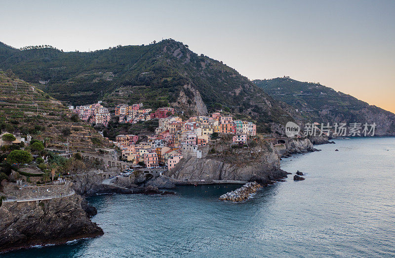 Manarola, La香料，利古里亚，意大利北部。